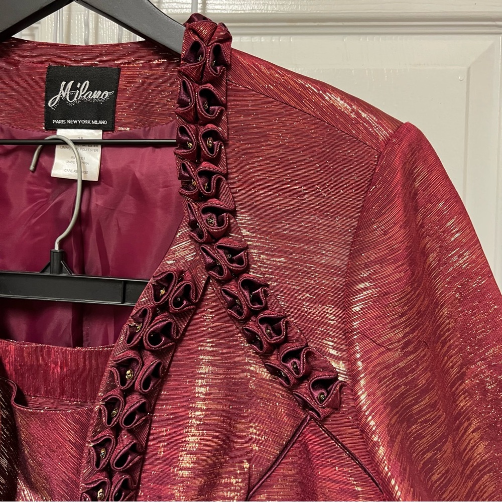 Milano Shimmering Metallic Striped Skirt Set - Picture 5 of 16